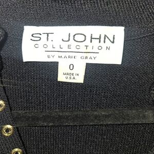 FLAWLESS St. John women's black knit, long sleeve dress with gold accents